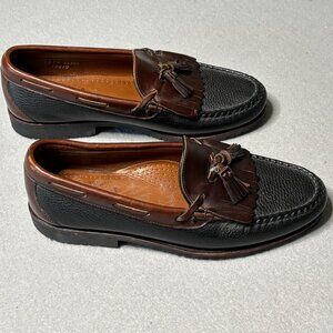 Allen Edmonds Nashua Leather Tassel Loafers Mens 9 D Black Brown Slip On Dress